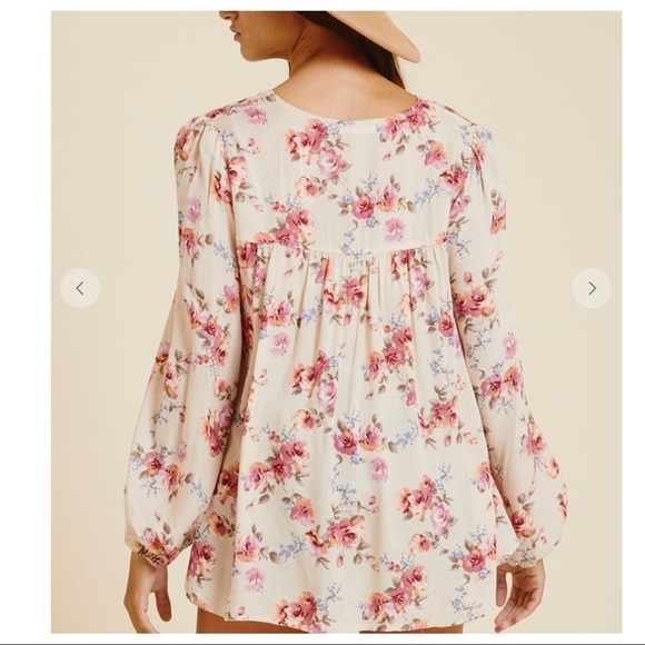 Ashley Boho Chic Flowy Floral Top - Picture 2 of 5